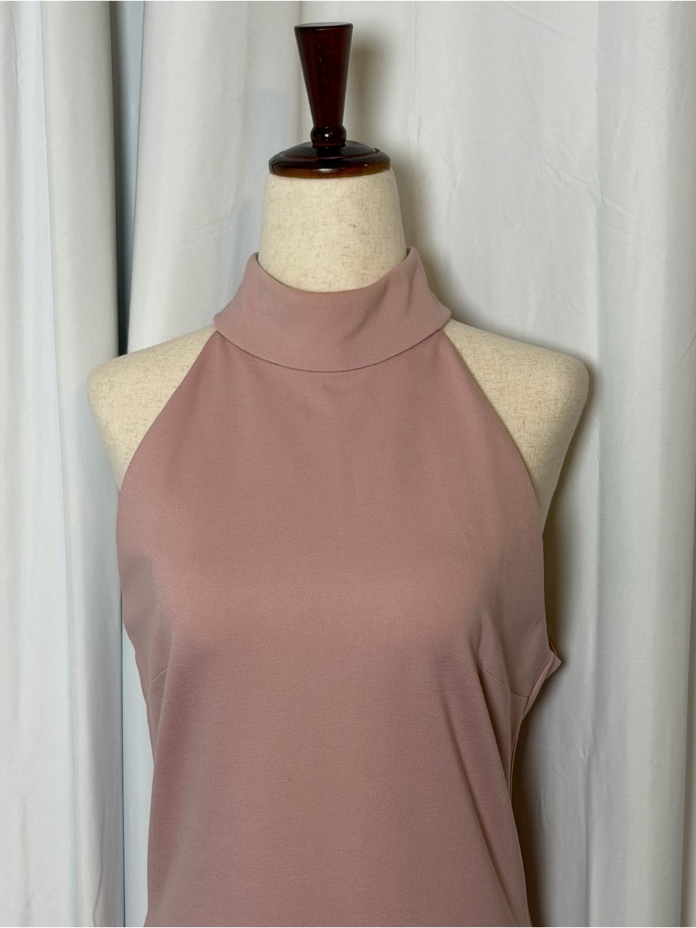 NBD Adelle Midi Dress Blush Large Open Back Halter Cocktail Wedding Guest - Picture 6 of 12